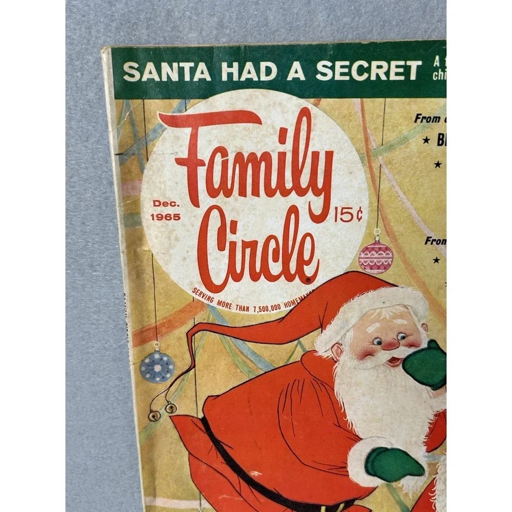 VTG December 1965 Family Circle Magazine Holiday Print Ads Recipes Christmas MCM